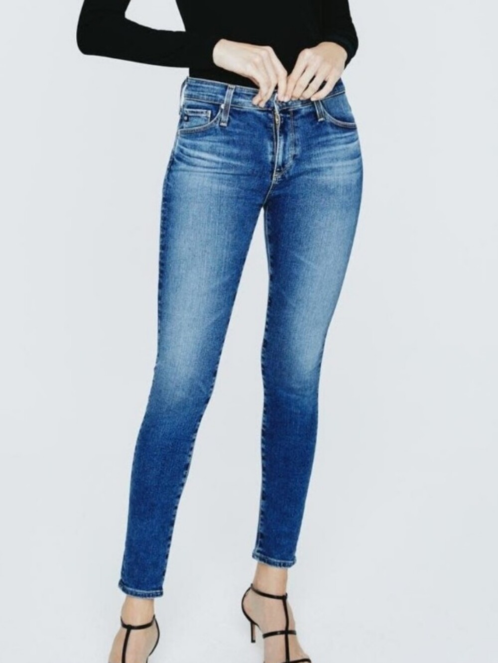 AG Adriano Goldschmied Skinny Jeans Women's Blue The Farrah High Rise Ankle 30